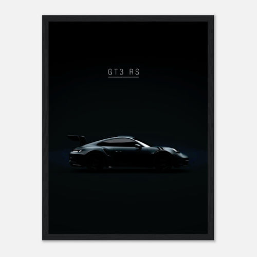 Porsche GT3 RS im edlen Holzrahmen (30 x 40 cm)