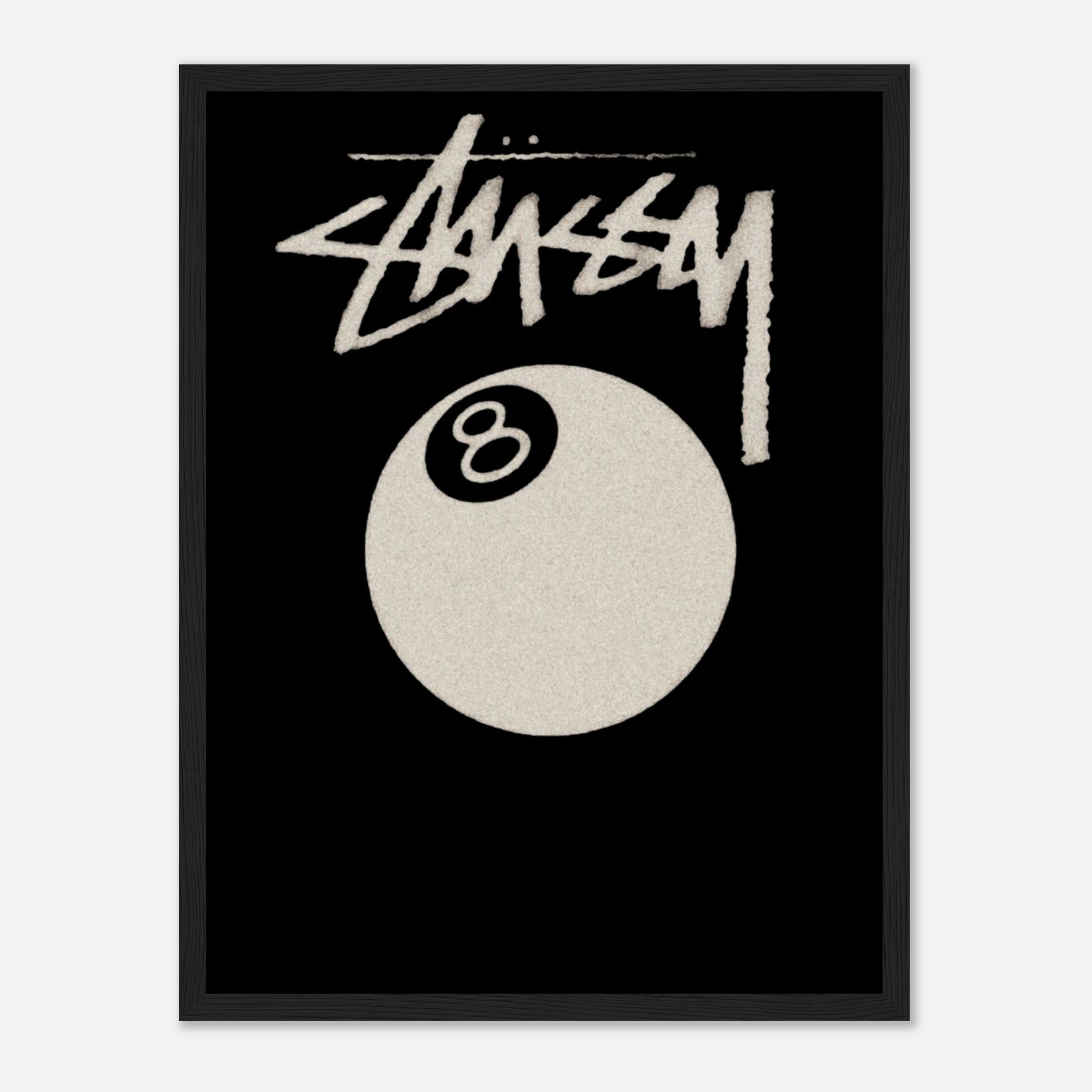 Stüssy im edlen Holzrahmen (30 x 40 cm)