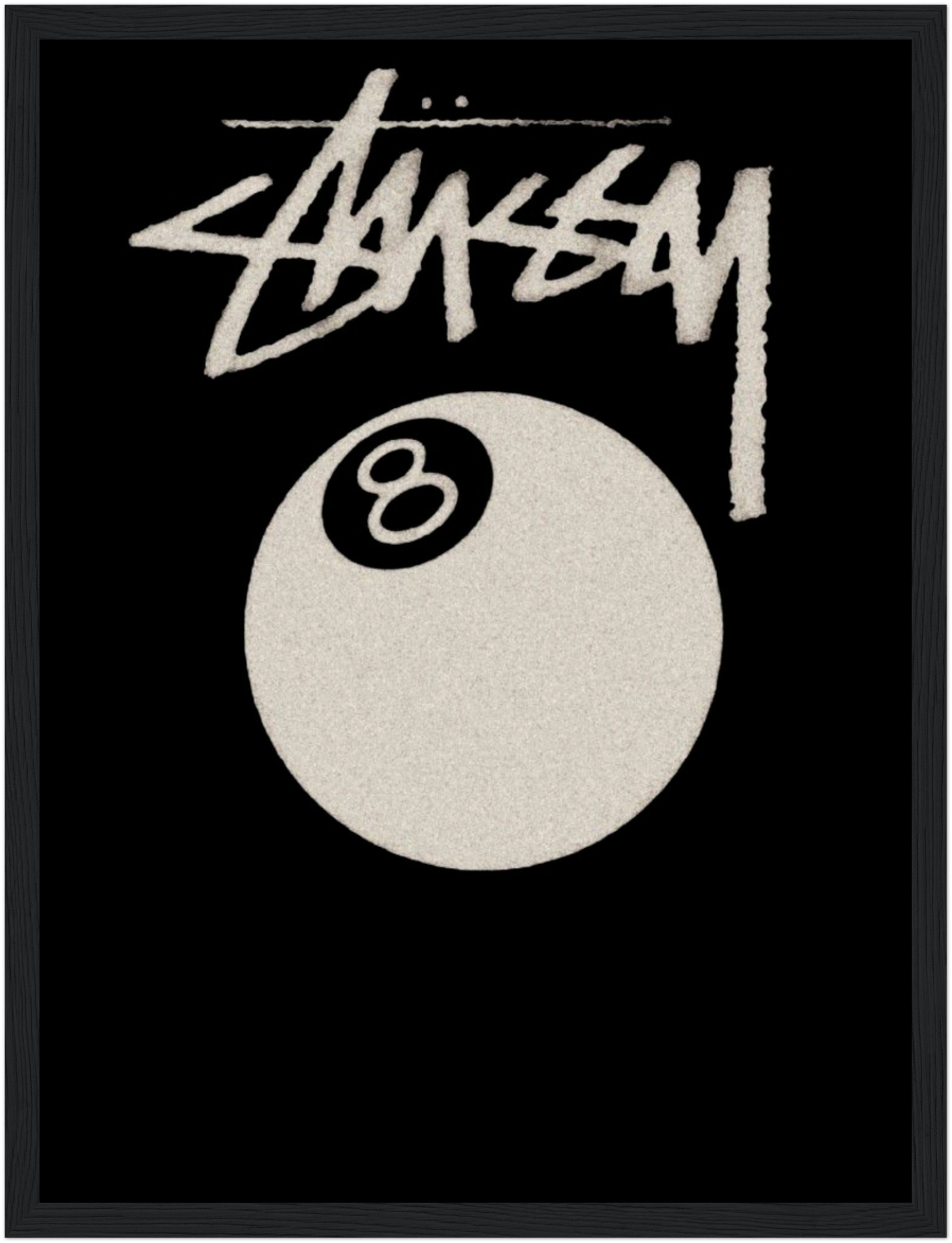 Stüssy im edlen Holzrahmen (30 x 40 cm)